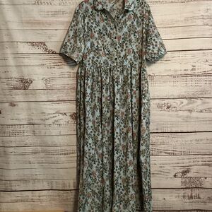 Acevog Blue Floral Maxi Dress